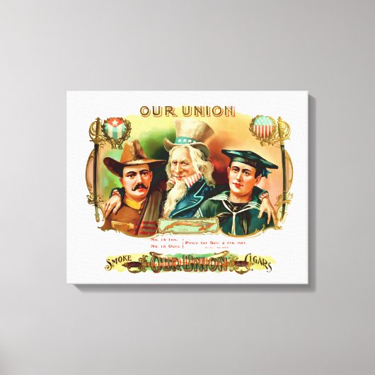 Unsere Gewerkschaft Vintage Zigarrenbox Leinwanddruck (Vorderseite)