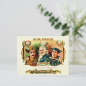 Unsere Gewerkschaft Vintage Zigarrenbox Postkarte (Stehend Vorderseite)