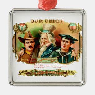 Unsere Gewerkschaft Vintage Zigarrenbox Silbernes Ornament