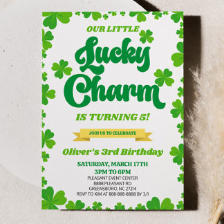 Unsere glückliche Charm St. Patrick's Day Geburtst Einladung