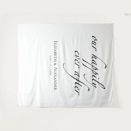 unsere glückliche Zeit | Hochzeitstag Wandteppich (Vorderseite (Horizontal))