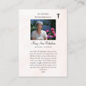 Unsere Gottesmutter Beerdigungskarte Platzkarte (Rückseite)