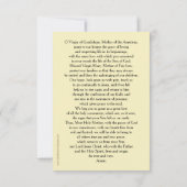 Unsere Gottesmutter-Gebetskarte (Rückseite)