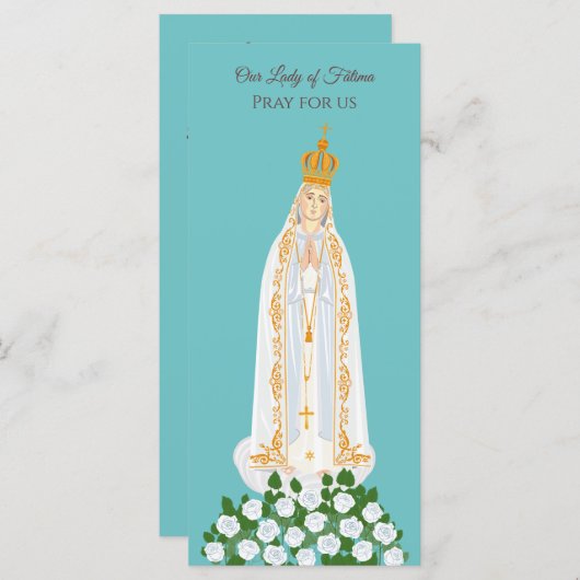 Unsere Gottesmutter von Fatima und die Gebetskarte (Vorne/Hinten)