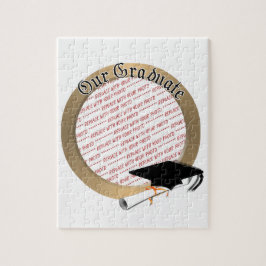 Unsere Graduiertenobergrenze mit Gold-Rahmen Puzzle