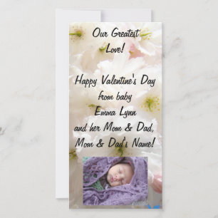 Unsere größte Liebe! Baby-Familien-PhotoCard Valen Feiertagskarte