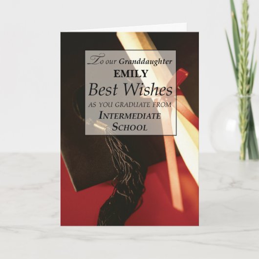 UNSERE Großtochter-Absolvent der Mittelschule Karte (Vorderseite)