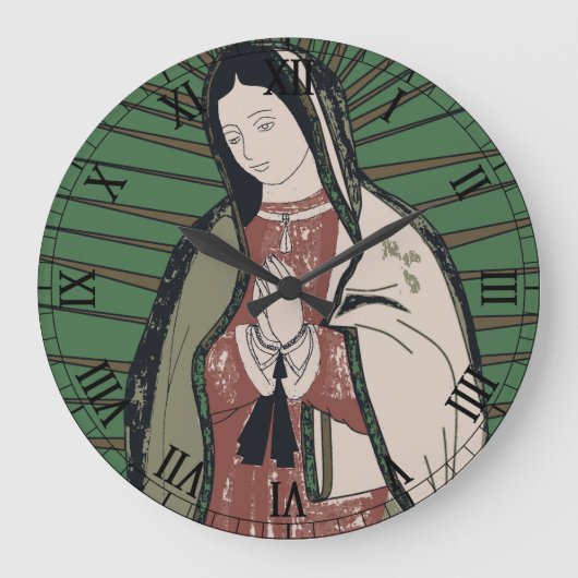 unsere Guadalupe Große Wanduhr (Vorderseite)
