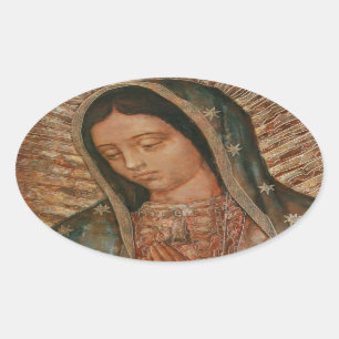 unsere Guadalupe Ovaler Aufkleber