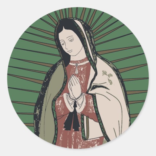 unsere Guadalupe Runder Aufkleber (Vorderseite)