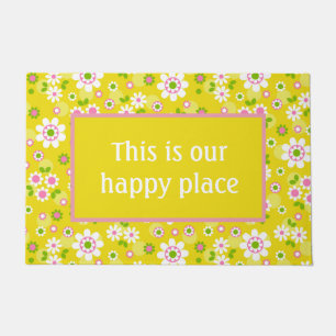 Unsere Happy Place Retro Mod Blume Fußmatte