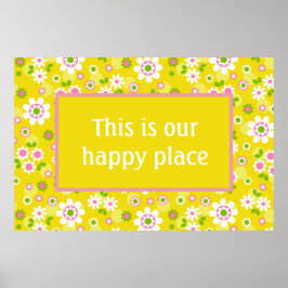 Unsere Happy Place Retro Mod Blume Poster