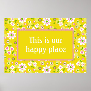 Unsere Happy Place Retro Mod Blume Poster