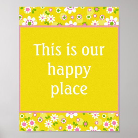 Unsere Happy Place Retro Mod Blume Poster (Vorne)