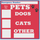 Unsere Haustiere gerettet, Fensteraufkleber Aufkleber (Vorderseite)