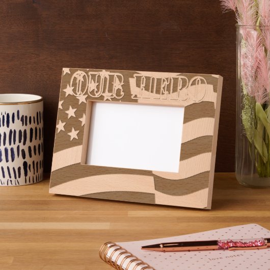 Unsere Held-Amerikanische Flagge Geätzte Rahmen (Links)