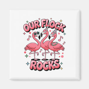 Unsere Herde rockt Flamingo passende Familienferie Magnet