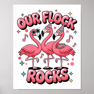 Unsere Herde rockt Flamingo passende Familienferie Poster