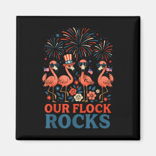 Unsere Herde rockt patriotischen Flamingo für Männ Magnet