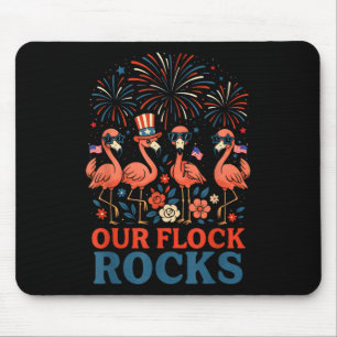 Unsere Herde rockt patriotischen Flamingo für Männ Mousepad