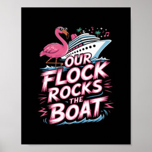 Unsere Herde schaukelt das Boot Pink Flamingo Urla Poster