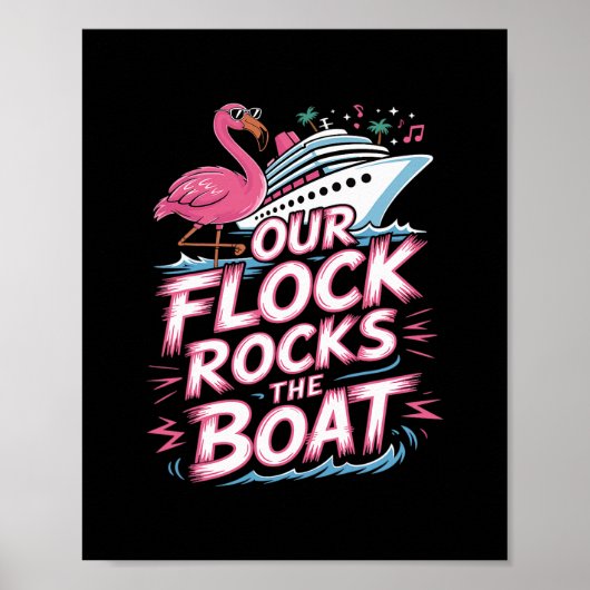 Unsere Herde schaukelt das Boot Pink Flamingo Urla Poster (Vorne)