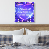Unsere Herzen behielt die Liebe eingewickelte Lein Leinwanddruck (Insitu (Schlafzimmer))