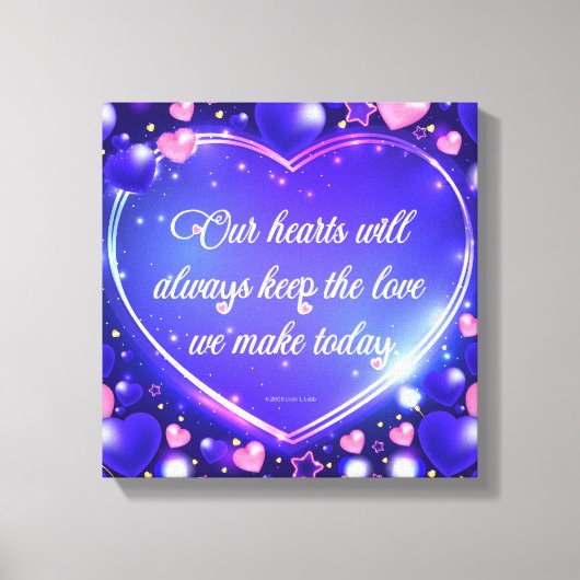 Unsere Herzen behielt die Liebe eingewickelte Lein Leinwanddruck (Vorderseite)