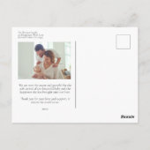 Unsere Herzen got größer, Baby Birth Announcement Postkarte (Rückseite)