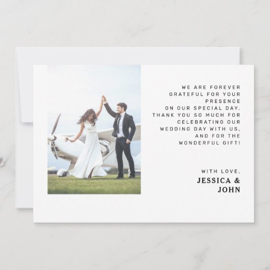 Unsere Herzen sind voller Liebe und Dankesworte Dankeskarte (Rückseite)