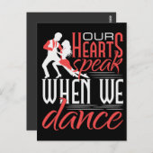 Unsere Herzen sprechen, wenn wir Salsa tanzen Postkarte (Vorne/Hinten)