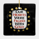 Unsere Herzen waren Gold-Ornamente Keramikornament (Rückseite)