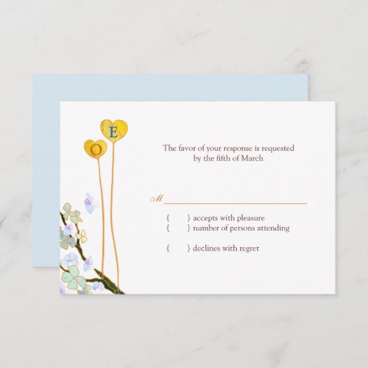 Unsere Herzen zusammen White Wedding RSVP (Vorne/Hinten)