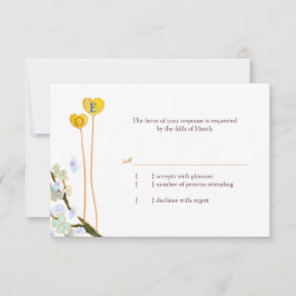 Unsere Herzen zusammen White Wedding RSVP Karte