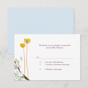 Unsere Herzen zusammen White Wedding RSVP Karte