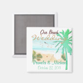 Unsere Hochzeit am Strand Magnet (Vorderseite/Rückseite)