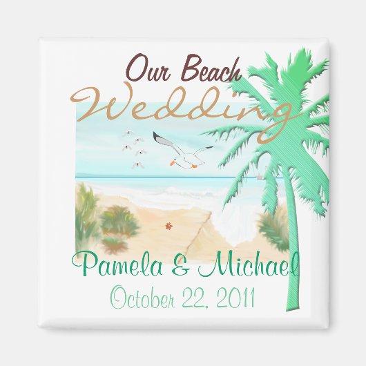 Unsere Hochzeit am Strand Magnet (Vorne)