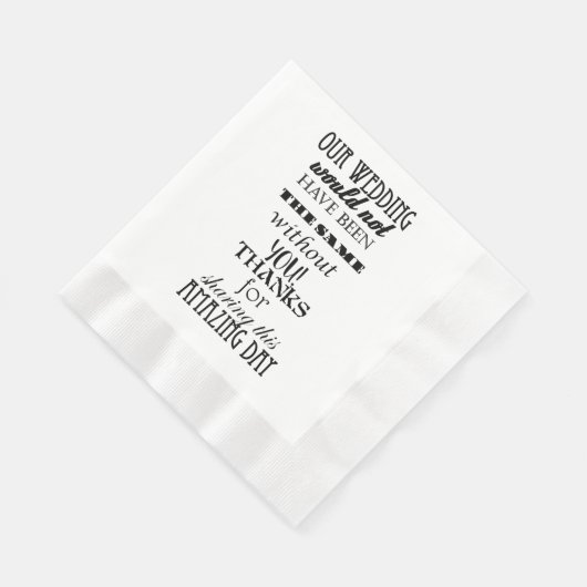 Unsere Hochzeit Danksagung Serviette (Ecke)