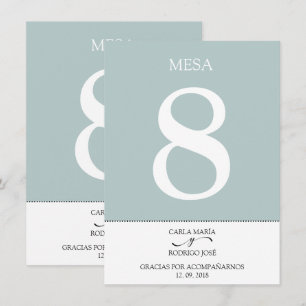UNSERE HOCHZEIT Editierbare spanische Tischnummer