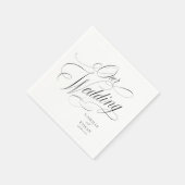 Unsere Hochzeit Elegant Script Papier Serviette (Ecke)