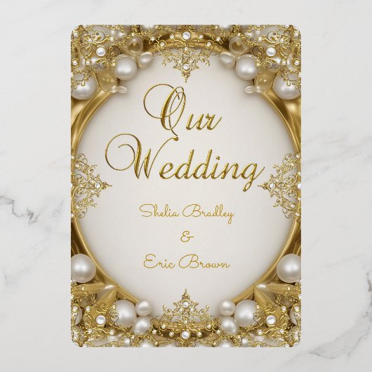 Unsere Hochzeit Folieneinladung (Vorderseite)