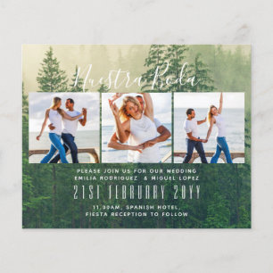 Unsere Hochzeit Foto-Collage Hochzeits EINLADUNG Flyer