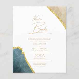 Unsere Hochzeit Gold Text AGATE Hochzeits EINLADUN