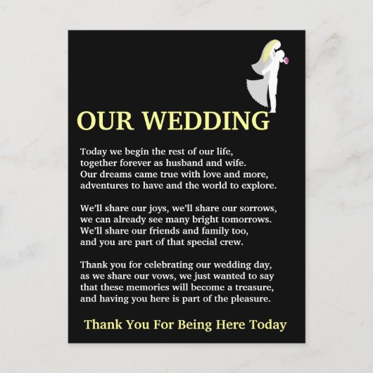 Unsere Hochzeit Postkarte (Vorderseite)