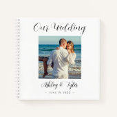 Unsere Hochzeit, Skriptnamen, Datum, Foto Gästebuc Notizblock (Vorderseite)