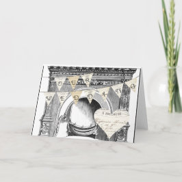 UNSERE HOCHZEIT Vintage französische Flaggen-Karte Einladung