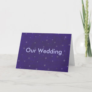 Unsere Hochzeit, weiße Schneeflocken Blaue Hochzei Einladung