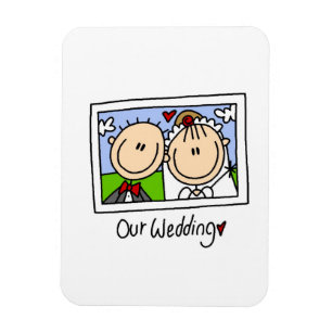 Unsere Hochzeits-Braut und Bräutigam-T-Shirts und Magnet