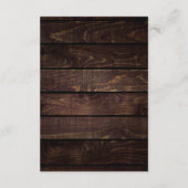 Unsere Hochzeitsdetails, rustikale Navy Blue Scrip Begleitkarte (Rückseite)