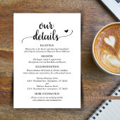 Unsere Hochzeitsdetails, rustikale Skripteinschlus Begleitkarte